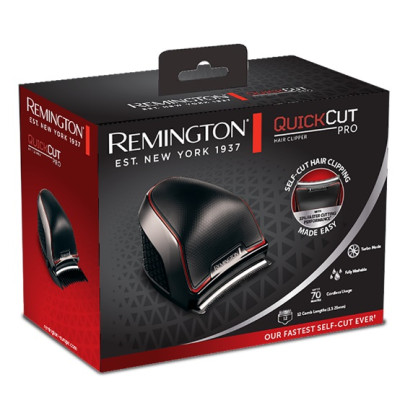 Машинка для стрижки Remington Quickcut Pro, мережа+акум., роторний мотор, насадок-12, титан.напил., чорний