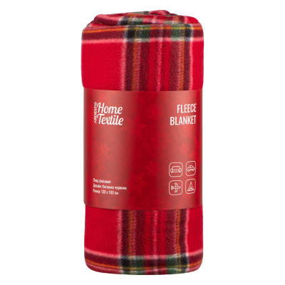 Плед ARDESTO Fleece 130x160см, 100% поліестер, клітинка, червоний Плед ARDESTO Fleece 130x160см, 100% поліестер, клітинка, червоний