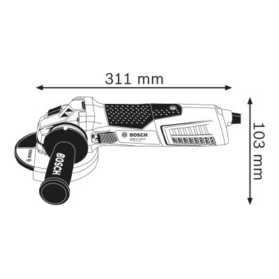 Bosch Шліфмашина кутова Professional GWS 19-125 CI, 125 мм, 1900 Вт, 11500 об/хв, 2.5 кг