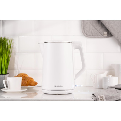 ARDESTO Електрочайник EKL-X50/1.5 л/2200 Вт/подвійні стінки/Strix контроль/білий