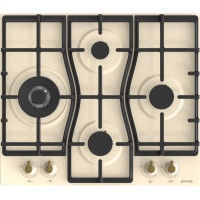 Варильна поверхня Gorenje газова, 60см, чавун, бежевий