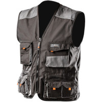 Жилет робочий Neo Tools HD, посилення тканиною Oxford, потрійний шов, S(48), сірий Жилет робочий Neo Tools HD, посилення тканиною Oxford, потрійний шов, S(48), сірий