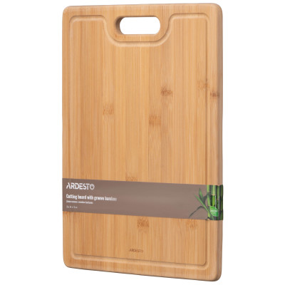 Дошка кухонна з жолобом ARDESTO Midori, 33х24х1.5см, бамбук Дошка кухонна з жолобом ARDESTO Midori, 33х24х1.5см, бамбук