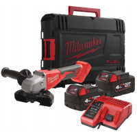 Шліфмашина кутова акумуляторна Milwaukee M18 BLSAG125X-402X 125мм 18В 2x4А·год ЗП М12-18С 11000об/хв 2.4кг кейс