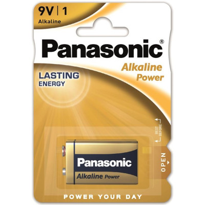 Батарейка Panasonic ALKALINE POWER лужна  6LF22(6LR61, MN1604, MX1604, Крона) блістер, 1 шт.
