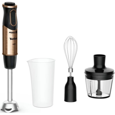 Блендер Tefal заглибний Quickchef 1000Вт, 3в1, чаша-800мл, чопер-500мл, турборежим, чорно-бронзовий