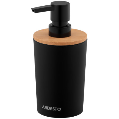 Диспенсер для мила ARDESTO Minimalism 380мл, поліпропілен, бамбук, чорний Диспенсер для мила ARDESTO Minimalism 380мл, поліпропілен, бамбук, чорний