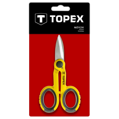 Topex Ножиці універсальні, тримач прогумований, 140мм Topex Ножиці універсальні, тримач прогумований, 140мм