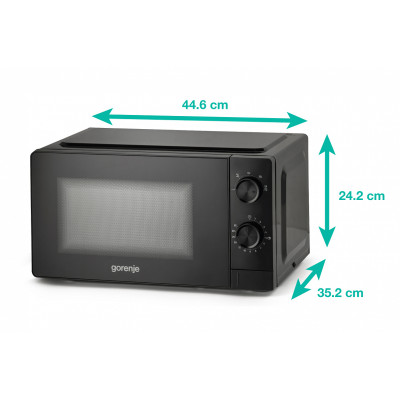 Мікрохвильова піч Gorenje, 20л, мех. керув., 700Вт, чорний Мікрохвильова піч Gorenje, 20л, мех. керув., 700Вт, чорний