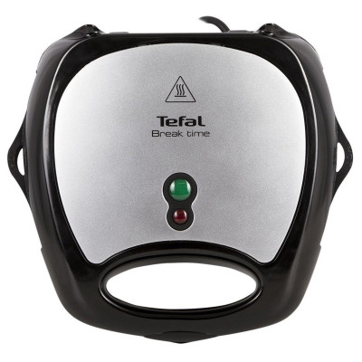 Мультимейкер Tefal Break time 700Вт, тефлон, 3 пластини, корпус-пластик, чорно-сріблястий