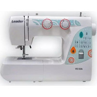 Швейна машина LEADER VS 55A, електромех., 70Вт, 21 шв.оп., петля автомат, білий + бірюзовий Швейна машина LEADER VS 55A, електромех., 70Вт, 21 шв.оп., петля автомат, білий + бірюзовий