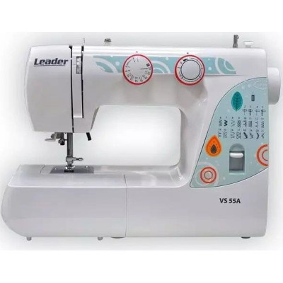 Швейна машина LEADER VS 55A, електромех., 70Вт, 21 шв.оп., петля автомат, білий + бірюзовий Швейна машина LEADER VS 55A, електромех., 70Вт, 21 шв.оп., петля автомат, білий + бірюзовий