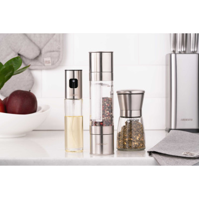 Млинок для солі та перцю ARDESTO Gemini, 180мл, скло, нержавіюча сталь, прозорий Млинок для солі та перцю ARDESTO Gemini, 180мл, скло, нержавіюча сталь, прозорий