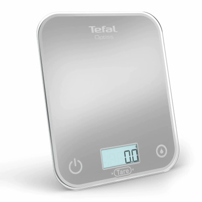Tefal Ваги кухонні Optiss, 5кг, AAAx2 в комплекті, скло, срібло