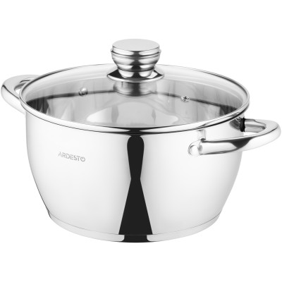 Каструля зі скляною кришкою ARDESTO Gemini Lucca, 5.5л, нержавіюча сталь Каструля зі скляною кришкою ARDESTO Gemini Lucca, 5.5л, нержавіюча сталь