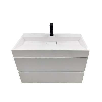 Раковина, умивальник Adamant VISION, штучний камінь, прямокут., з отвором для змішувача, без переливу, 1000х455х110мм, накладний, білий