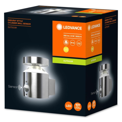 Светильник LEDVANCE LED 6Вт 3000К 360Лм фасадный датчик руку ENDURA STYLE серебро