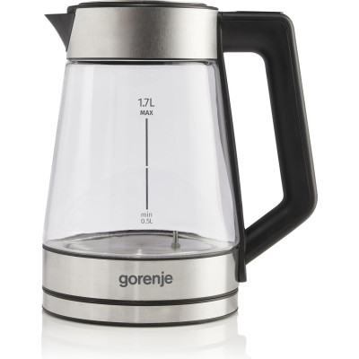 Электрочайник Gorenje 1.7л, 2,200 Вт, стекло, нерж (K17TRG)
