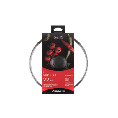 ARDESTO Gemini Gourmet 22 см, скло, нержавіюча сталь, бакеліт