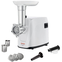 М'ясорубка Tefal HV1 7in1, 1600Вт, 1.9кг/хв, 3 решітки, насадка для ковбас, томатів, 2 терки, пластик, білий М'ясорубка Tefal HV1 7in1, 1600Вт, 1.9кг/хв, 3 решітки, насадка для ковбас, томатів, 2 терки, пластик, білий