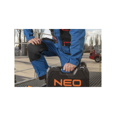 Штани робочі Neo Tools HD+, 100% бавовна, відсік для наколінників, потрійний шов, L(52), синьо-чорний