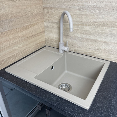 Набір кухонний Adamant Minimal, штучний камінь, прямокут., з крилом, 615х495х200мм, чаша - 1, врізна, Сахара + змішувач Набір кухонний Adamant Minimal, штучний камінь, прямокут., з крилом, 615х495х200мм, чаша - 1, врізна, Сахара + змішувач
