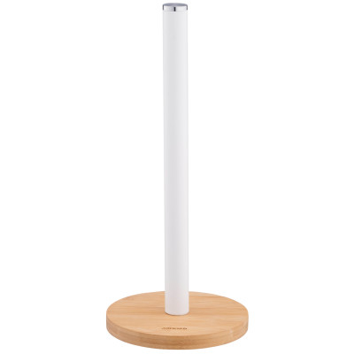 Тримач для паперових рушників ARDESTO Midori 15х34см, метал, бамбук, білий