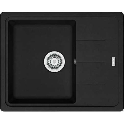 Мийка кухонна Franke Basis, фраграніт, прямокутник, з крилом, 620х500х200мм, чаша - 1, накладна, BFG 611-62, чорний матовий