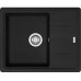 Мийка кухонна Franke Basis, фраграніт, прямокутник, з крилом, 620х500х200мм, чаша - 1, накладна, BFG 611-62, чорний матовий