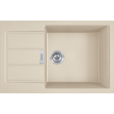 Мийка кухонна Franke Sirius 2 тектонайт, прямокут., з крилом, 780х500х200мм, чаша - 1, врізна, бежевий