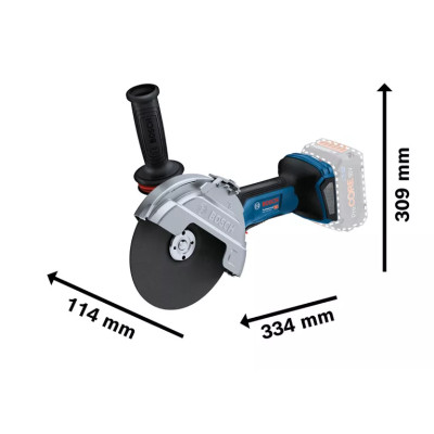 Bosch Шліфмашина кутова акумуляторна GWS 182P 125 мм 18В 2800-9000об·хв без АКБ та ЗП 1,7кг