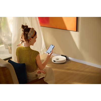 Робот-пилосос RoboRock Q10 VF, h=9.9см, вологе прибирання, конт пил -0.5л, автон. робота до 150хв, Wi-Fi, білий