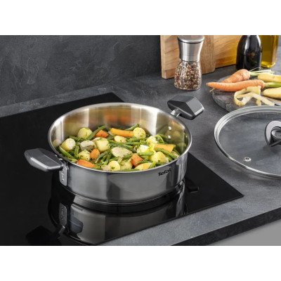 Сотейник Tefal Emotion+, з кришкою, 24см, нержавіюча сталь, бакеліт Сотейник Tefal Emotion+, з кришкою, 24см, нержавіюча сталь, бакеліт