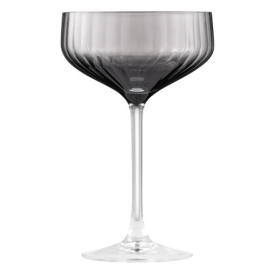 Набір келихів для шампанського ARDESTO Black Mars Alcor 330мл, 2шт, скло, сірий