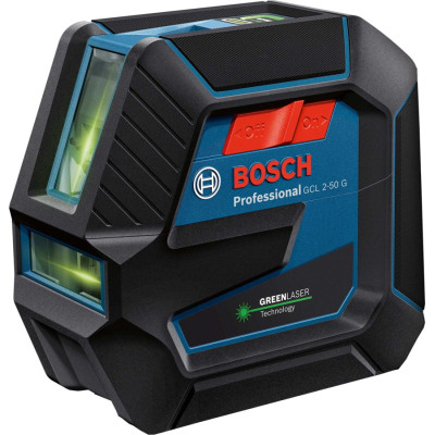 Нівелір лазерний Bosch Professional GCL 2-50 G до 15м ±0.3мм/м зелений промінь з штативом BT 150 тримачем RM 10 чохлом мішенню 0.58кг