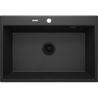 Мийка кухонна Deante Eridan, граніт, прямокутна, без крила, 700х520х210мм, чаша - 1, врізна, металічний графіт Мийка кухонна Deante Eridan, граніт, прямокутна, без крила, 700х520х210мм, чаша - 1, врізна, металічний графіт