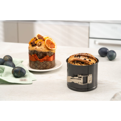 ARDESTO Форма для випікання Gemini паски/кекса кругла 12*10 см роз'ємна, сірий, вуглецева сталь ARDESTO Форма для випікання Gemini паски/кекса кругла 12*10 см роз'ємна, сірий, вуглецева сталь