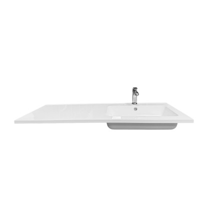 Набір для ванної кімнати, раковина, умивальник Adamant FLATE 120R, штучний камінь, прямокут., з сифоном Click-Clack + змішувач Набір для ванної кімнати, раковина, умивальник Adamant FLATE 120R, штучний камінь, прямокут., з сифоном Click-Clack + змішувач