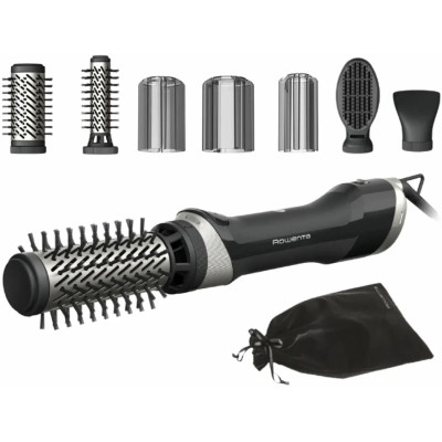 Фен-щітка Rowenta Renewal Brush Active, 1000Вт, 3 режими, іоніз-я, хол. обдув, оберт. насадка, 5 насадок, кераміка, чорний Фен-щітка Rowenta Renewal Brush Active, 1000Вт, 3 режими, іоніз-я, хол. обдув, оберт. насадка, 5 насадок, кераміка, чорний