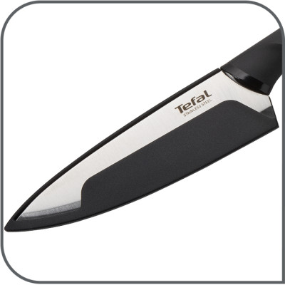 Кухонный нож универсальный Tefal Comfort, 12см, нержавеющая сталь, пластик, черный (K2213944)