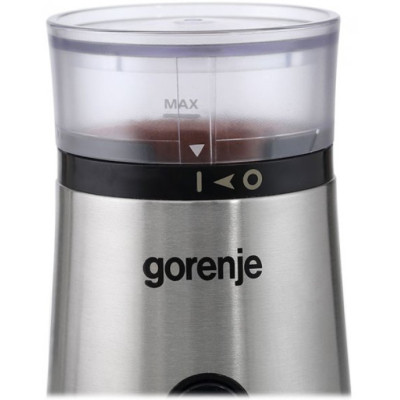 Кавомолка Gorenje роторна 150Вт, об'єм зерен-60г, метал, чорно-сріблястий