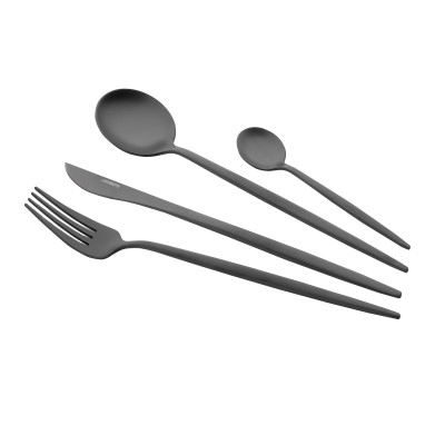 ARDESTO Набір столових приборів Black Mars Trento, 4 прибори, нержавіюча сталь, чорний ARDESTO Набір столових приборів Black Mars Trento, 4 прибори, нержавіюча сталь, чорний