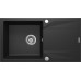 Мийка кухонна Deante Evora, граніт, прямокутник, з крилом, 780х440х193мм, чаша - 1, накладна, металічний графіт