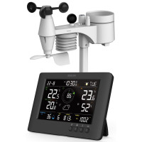 Метеостанція Sencor, внутр/зовн вимірювання, від мережі/CR2032x1+AAx3, темп-ра, вологість, час, прогноз погоди, атмосферний тиск, шв. вітру, чорний Метеостанція Sencor, внутр/зовн вимірювання, від мережі/CR2032x1+AAx3, темп-ра, вологість, час, прогноз погоди, атмосферний тиск, шв. вітру, чорний