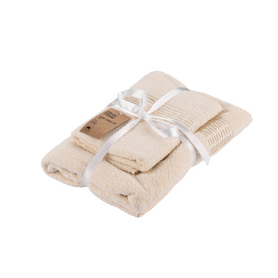 Набір рушників махрових ARDESTO Lotus, 50х90см, 70х140см, 2шт, 100% бавовна, айворі