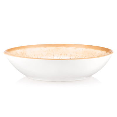 ARDESTO Тарілка супова Siena, 790мл, 20см, порцеляна, біло-жовтий