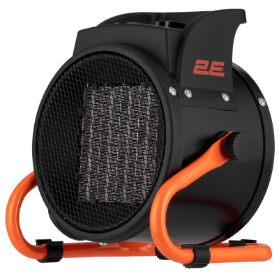 Теплова гармата електрична 2E Ceramic, 2кВт, 20м2, 197м3/год, керамічний нагрів. елемент (PTC), чорний, 1.55кг Теплова гармата електрична 2E Ceramic, 2кВт, 20м2, 197м3/год, керамічний нагрів. елемент (PTC), чорний, 1.55кг