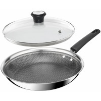 Сковорода Tefal Emotion+ Power, 24см, з кришкою, нержавіюча сталь, серцевина-алюміній, хромована сталь, бакеліт, скло Сковорода Tefal Emotion+ Power, 24см, з кришкою, нержавіюча сталь, серцевина-алюміній, хромована сталь, бакеліт, скло