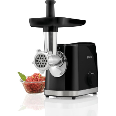 М'ясорубка Gorenje, 1800Вт, 2.1кг/хв, 2 решітки, насадка для ковбас, пластик/метал, чорний