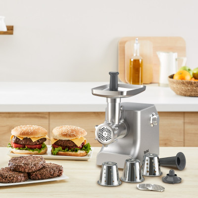М'ясорубка Tefal HV10 8in1, 2200Вт, 5.5кг/хв, 3 решітки, насадка для ковбас, кеббе, 3 терки, метал NE858D38